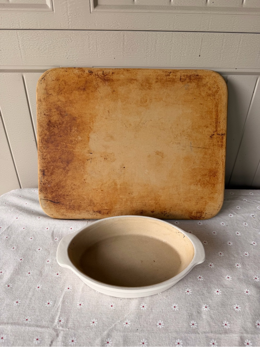 Pampered Chef Ceramic Baking Dish and Browning Stone